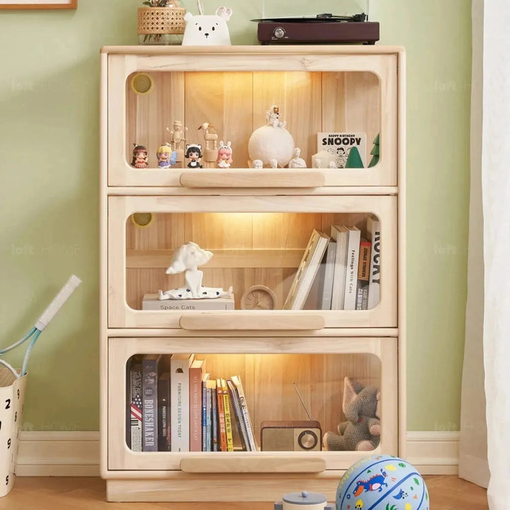 Scandinavian wood kids display cabinet joy detail 1.