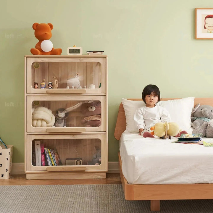 Scandinavian wood kids display cabinet joy situational feels.