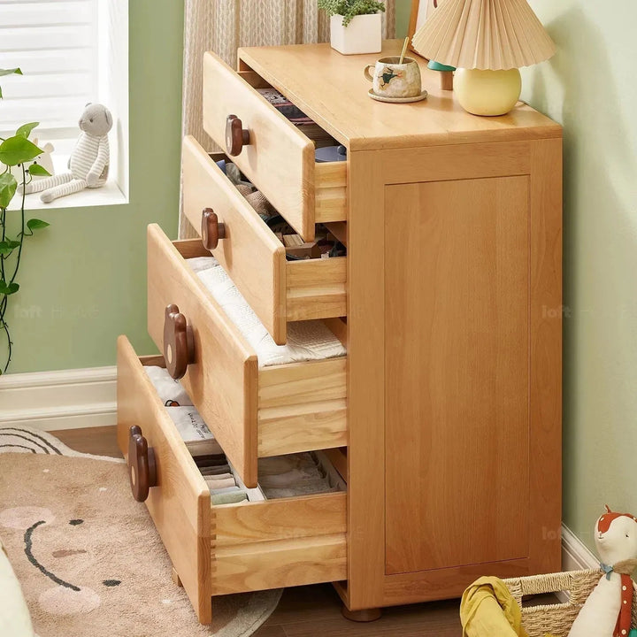 Scandinavian Wood Kids Drawer Cabinet TEDDY