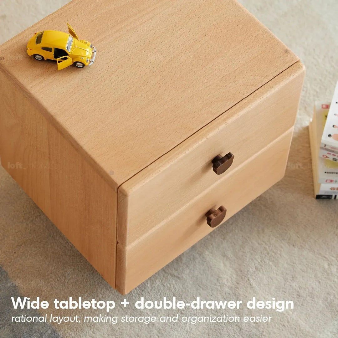 Scandinavian wood kids side table bear situational feels.