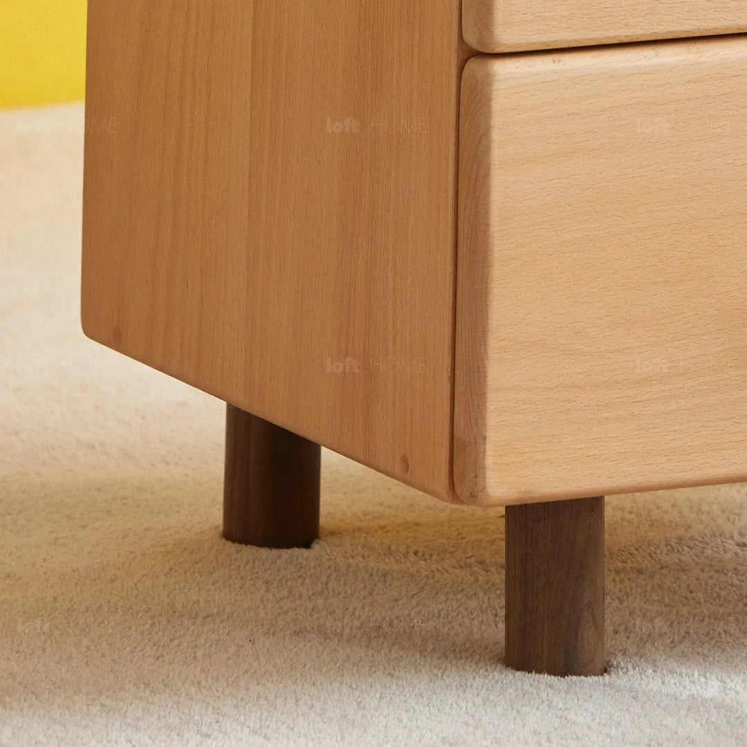 Scandinavian wood kids side table bear environmental situation.
