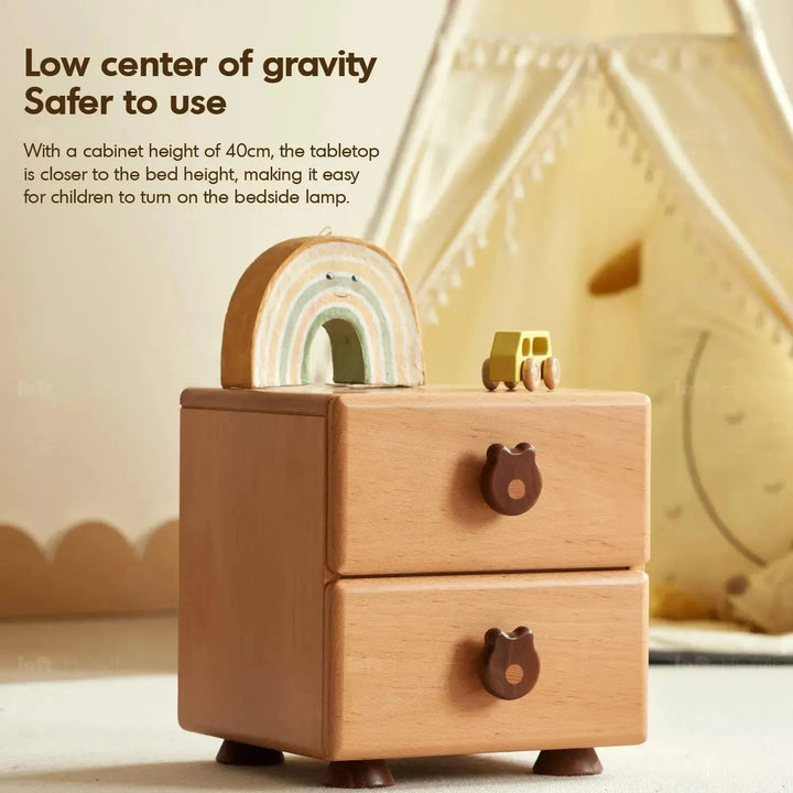 Scandinavian Wood Kids Side Table TEDDY