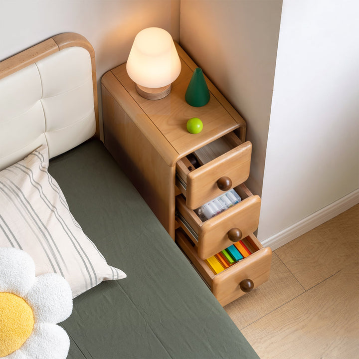 Scandinavian wood kids side table yunae primary product view.