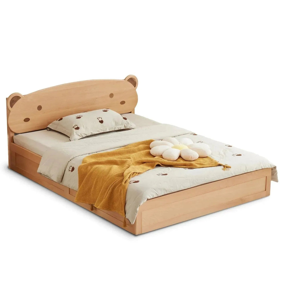 Scandinavian Wood Kids Storage Bed BEAR