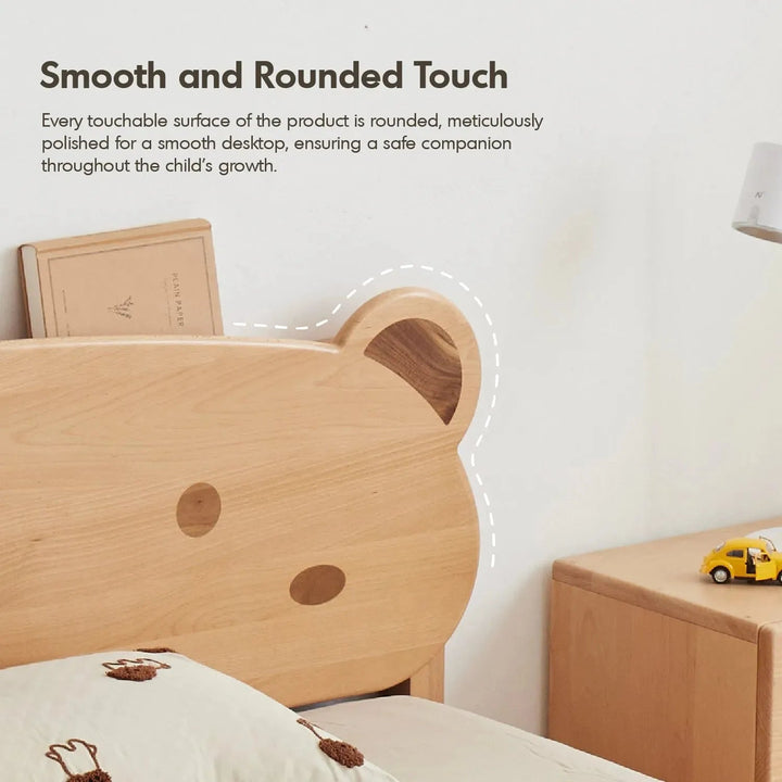 Scandinavian Wood Kids Storage Bed BEAR