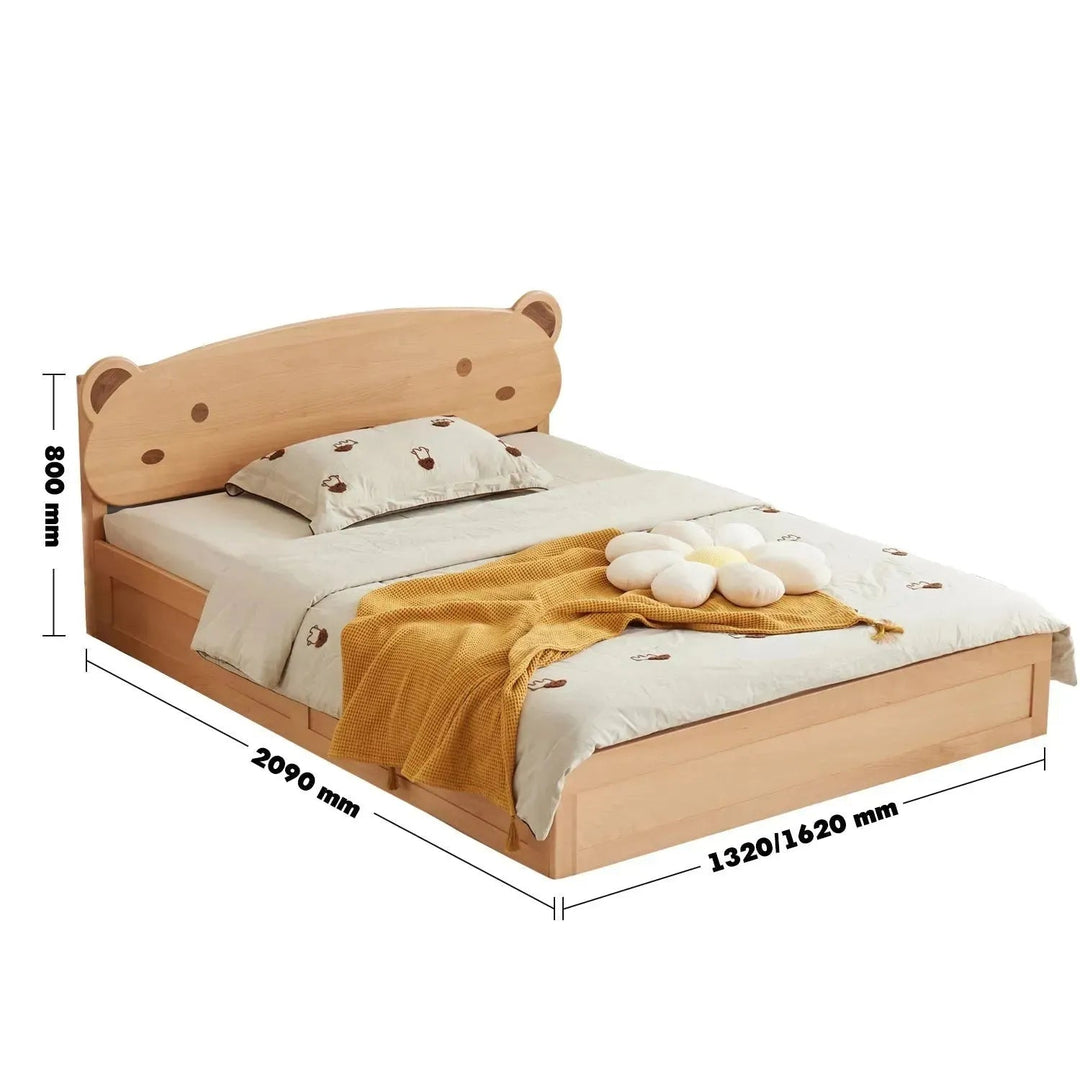 Scandinavian Wood Kids Storage Bed BEAR