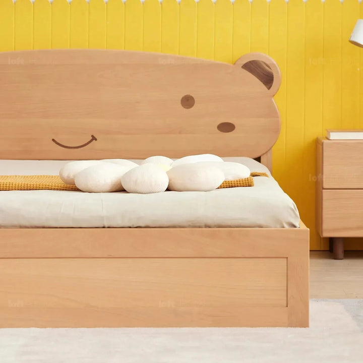 Scandinavian Wood Kids Storage Bed BEAR