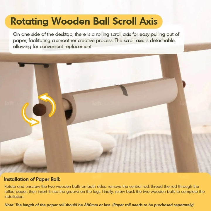 Scandinavian Wood Kids Study Table BLISS