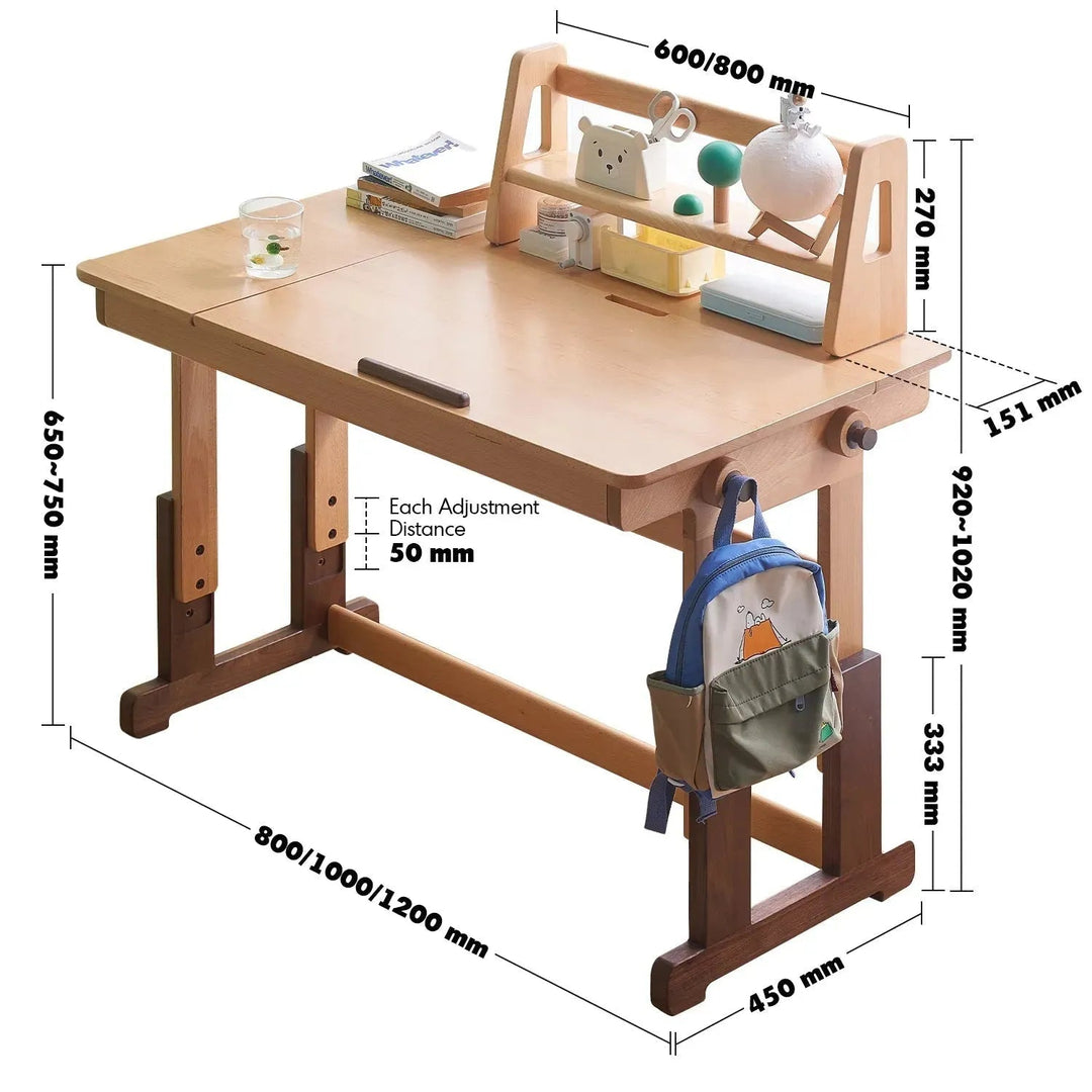 Scandinavian Wood Kids Study Table LIFT