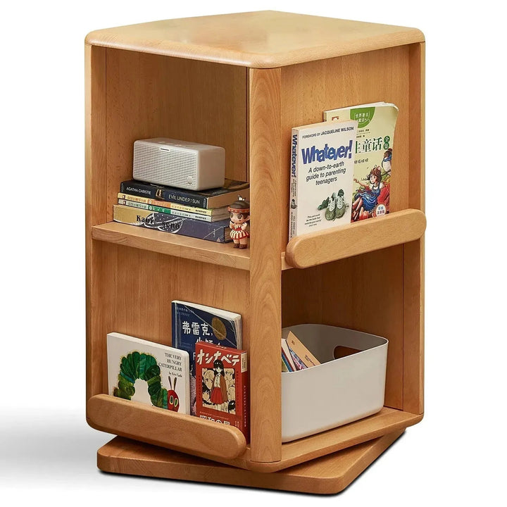 Scandinavian wood kids swirling bookshelf snug detail 7.