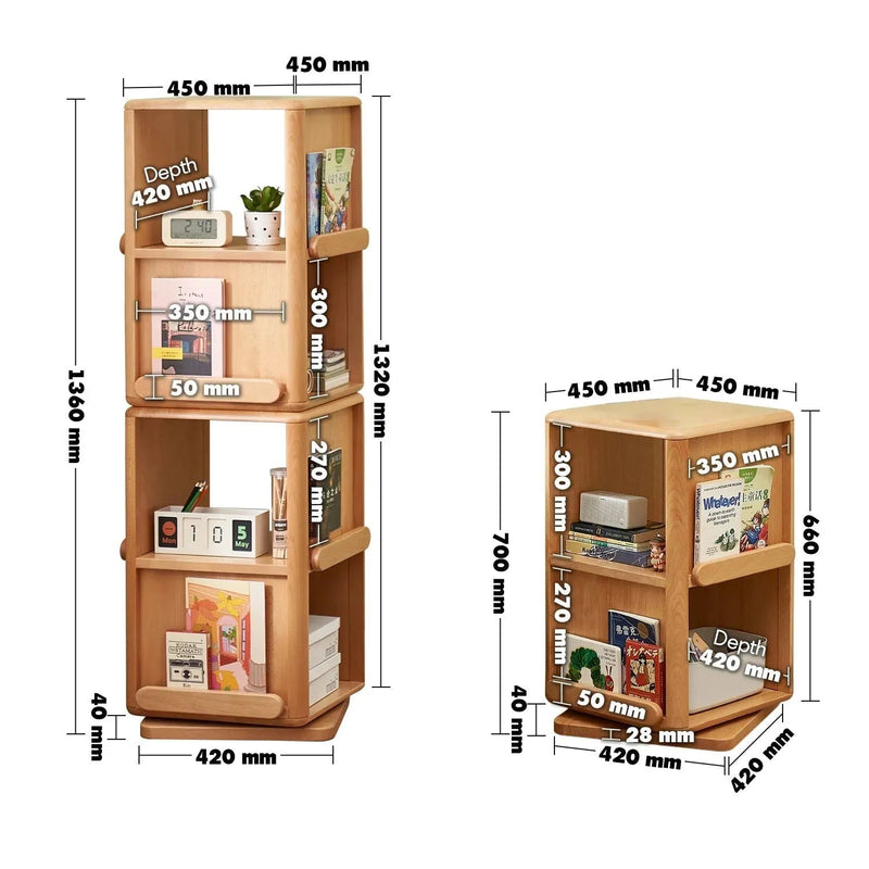 Scandinavian wood kids swirling bookshelf snug size charts.
