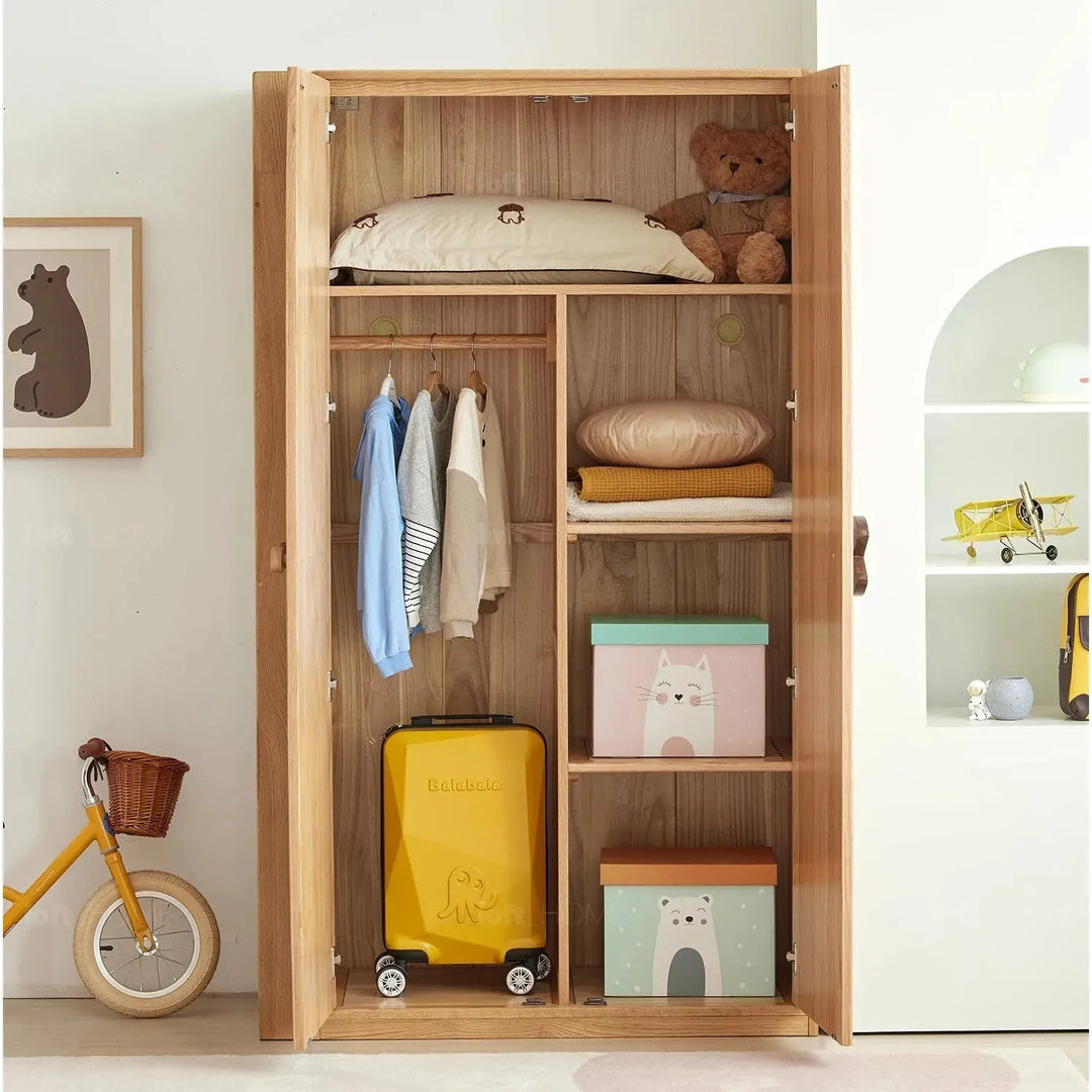 Scandinavian Wood Kids Wardrobe PACMAN