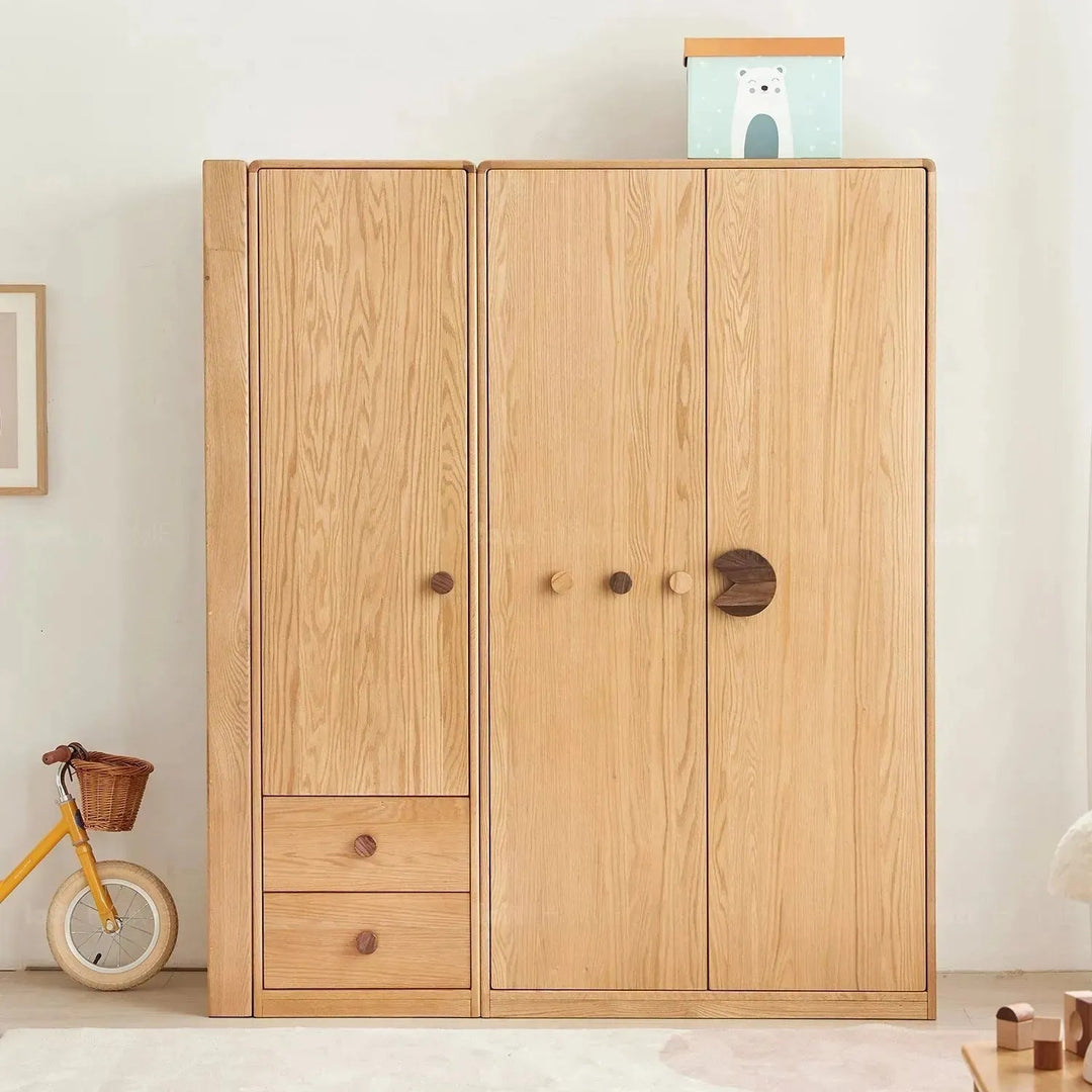 Scandinavian Wood Kids Wardrobe PACMAN
