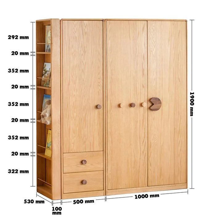 Scandinavian Wood Kids Wardrobe PACMAN