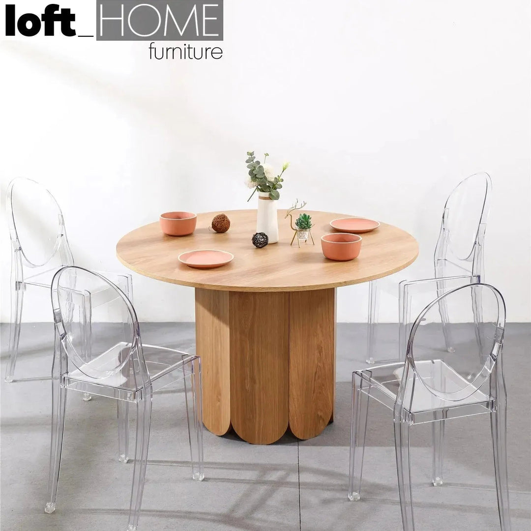 Scandinavian Wood Round Dining Table ELENOR