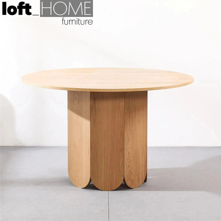 Scandinavian Wood Round Dining Table ELENOR
