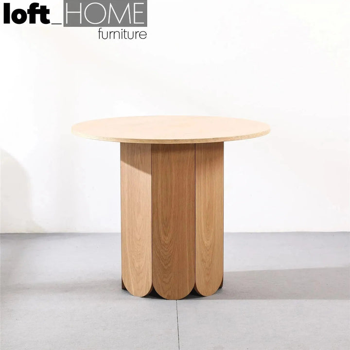 Scandinavian Wood Round Dining Table ELENOR