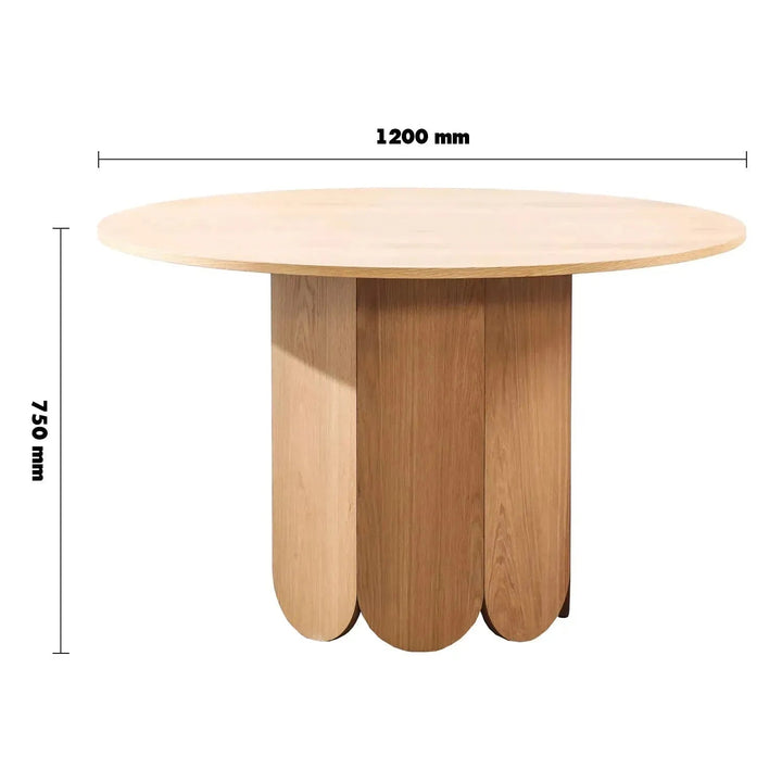 Scandinavian Wood Round Dining Table ELENOR
