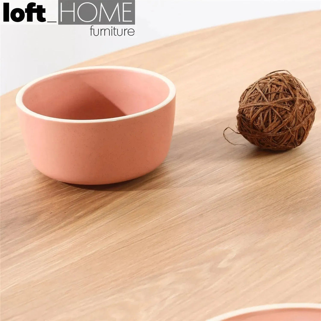 Scandinavian Wood Round Dining Table ELENOR