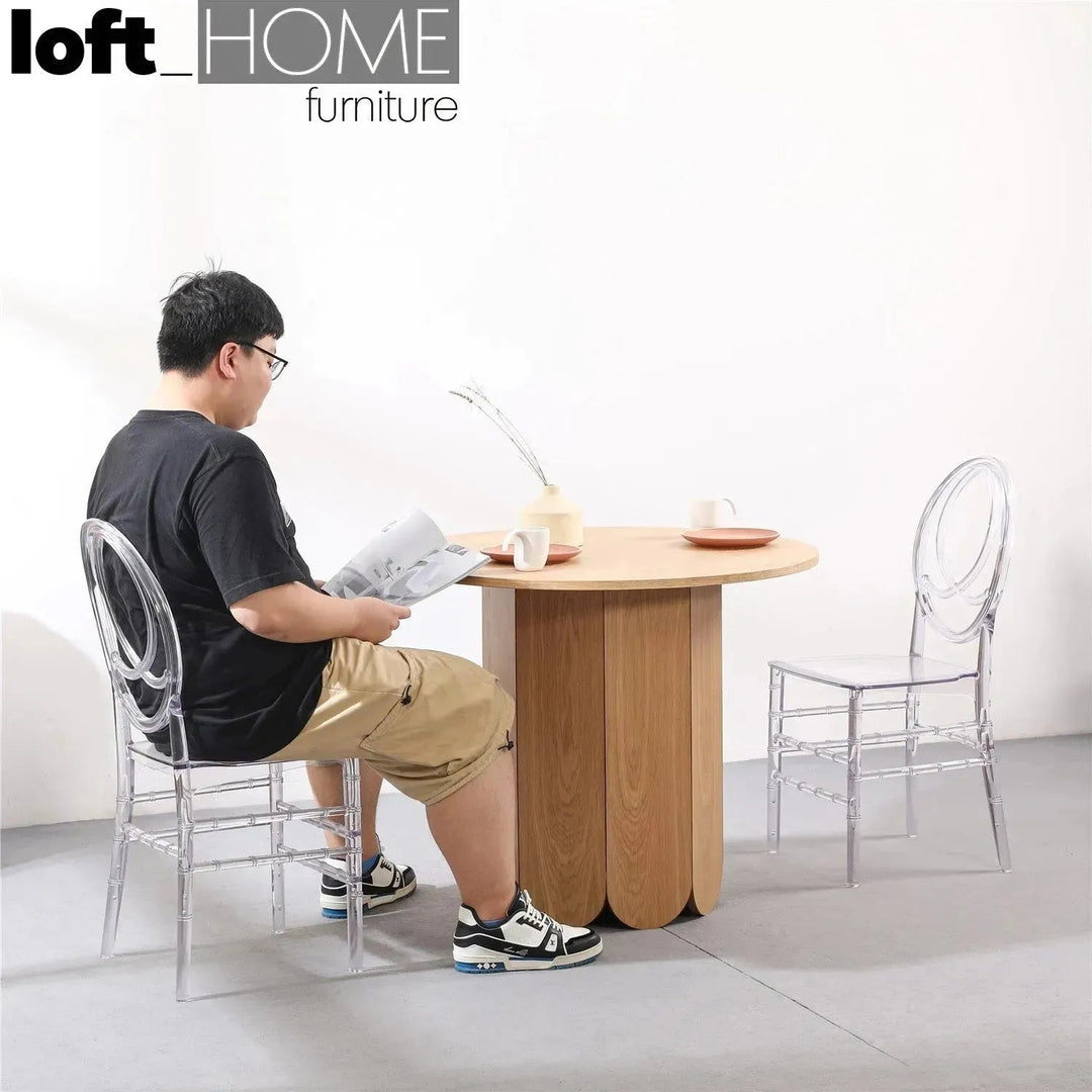 Scandinavian Wood Round Dining Table ELENOR