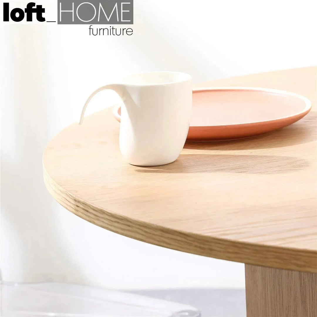 Scandinavian Wood Round Dining Table ELENOR