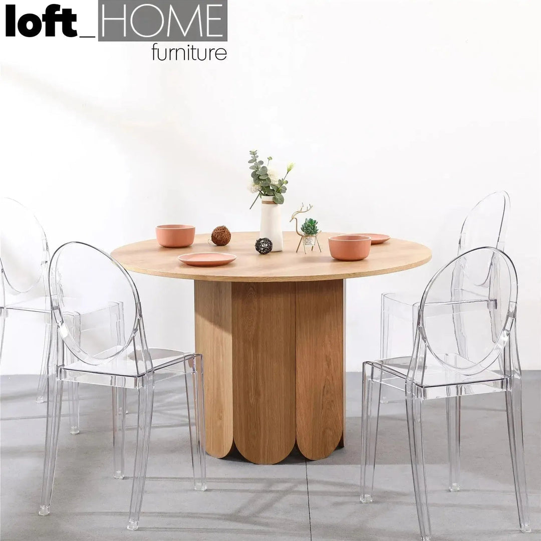 Scandinavian Wood Round Dining Table ELENOR