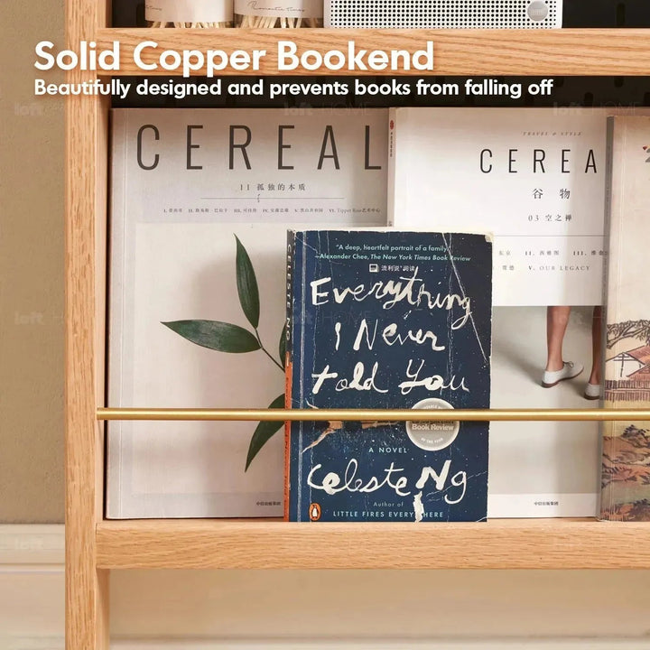 Scandinavian wood display shelf chic slim conceptual design.