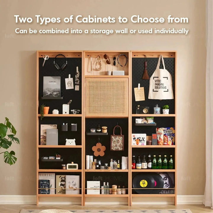 Scandinavian wood display shelf chic slim material variants.