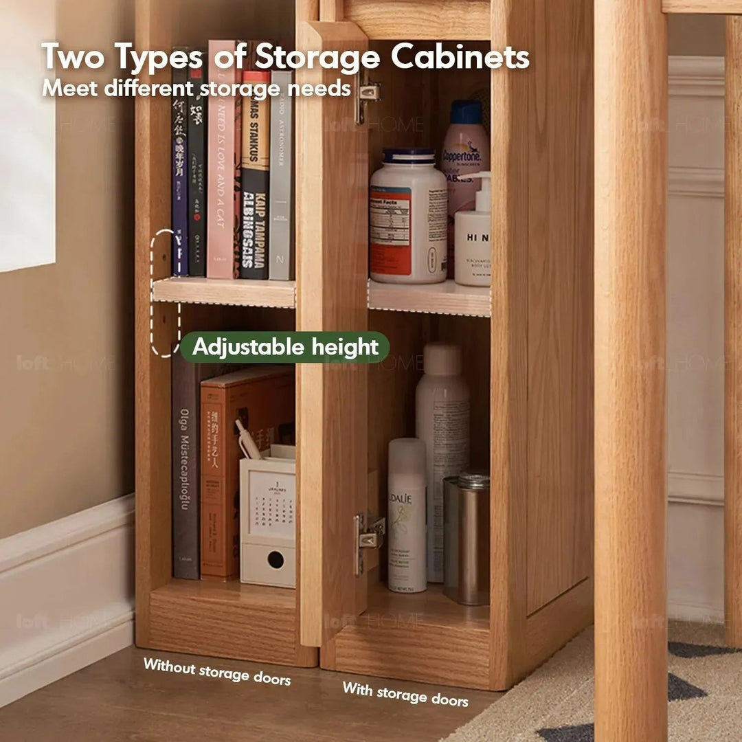 Scandinavian wood bookshelf corner fortune in panoramic view.