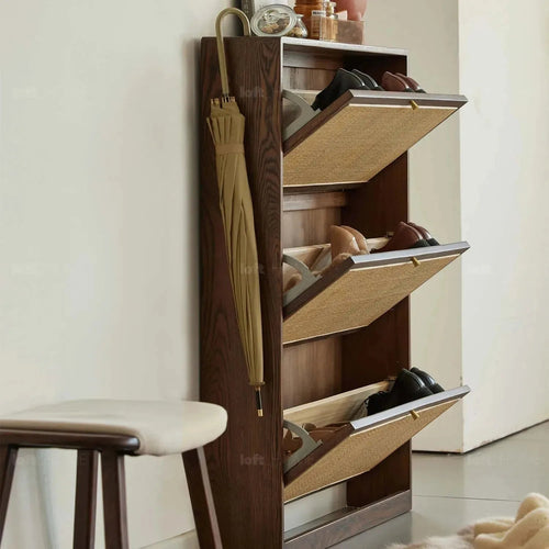 Scandinavian Wood Shoe Cabinet VINE WEAVE Good to Know Preview-1