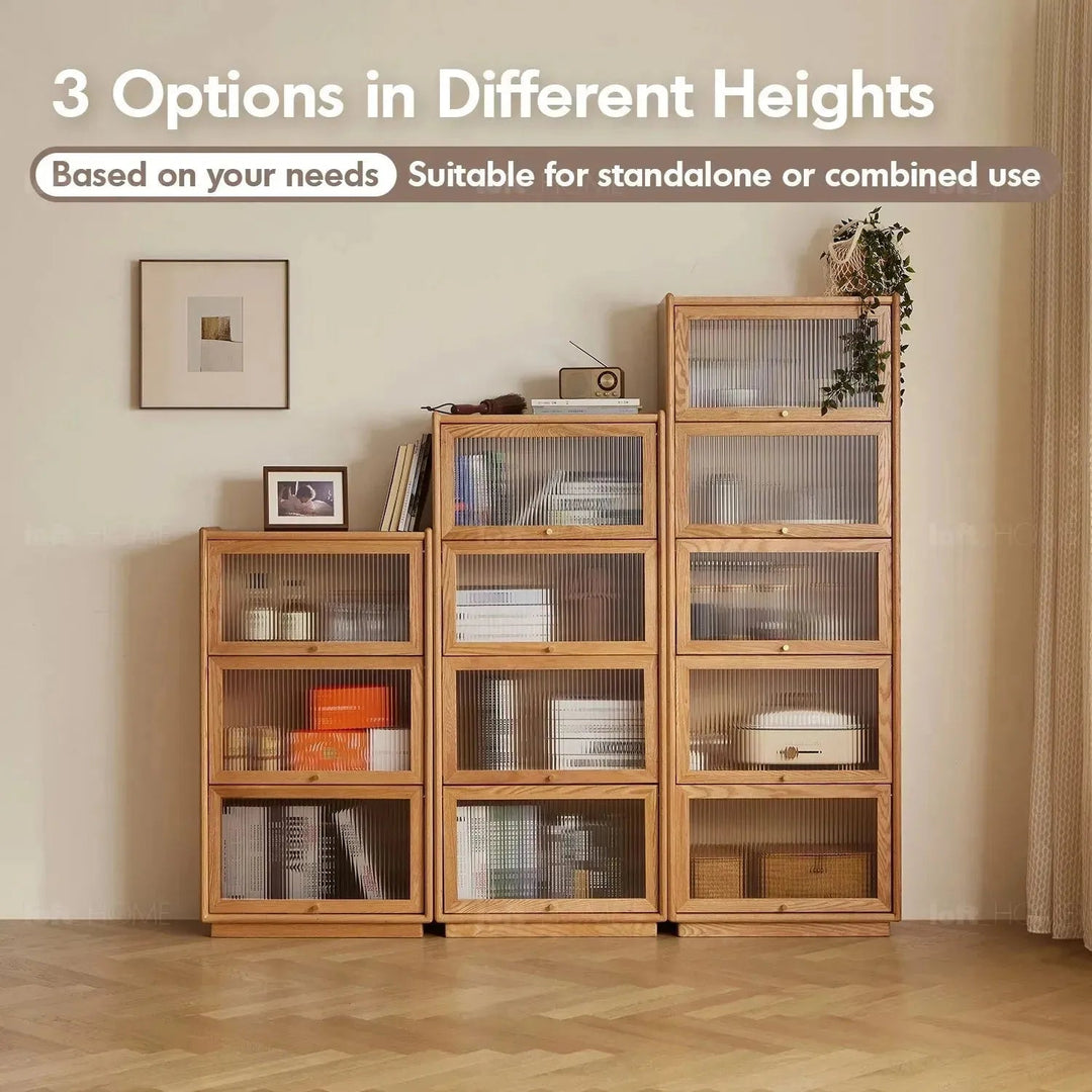 Scandinavian wood side cabinet urban in close up details.