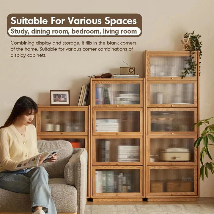 Scandinavian wood side cabinet urban color swatches.