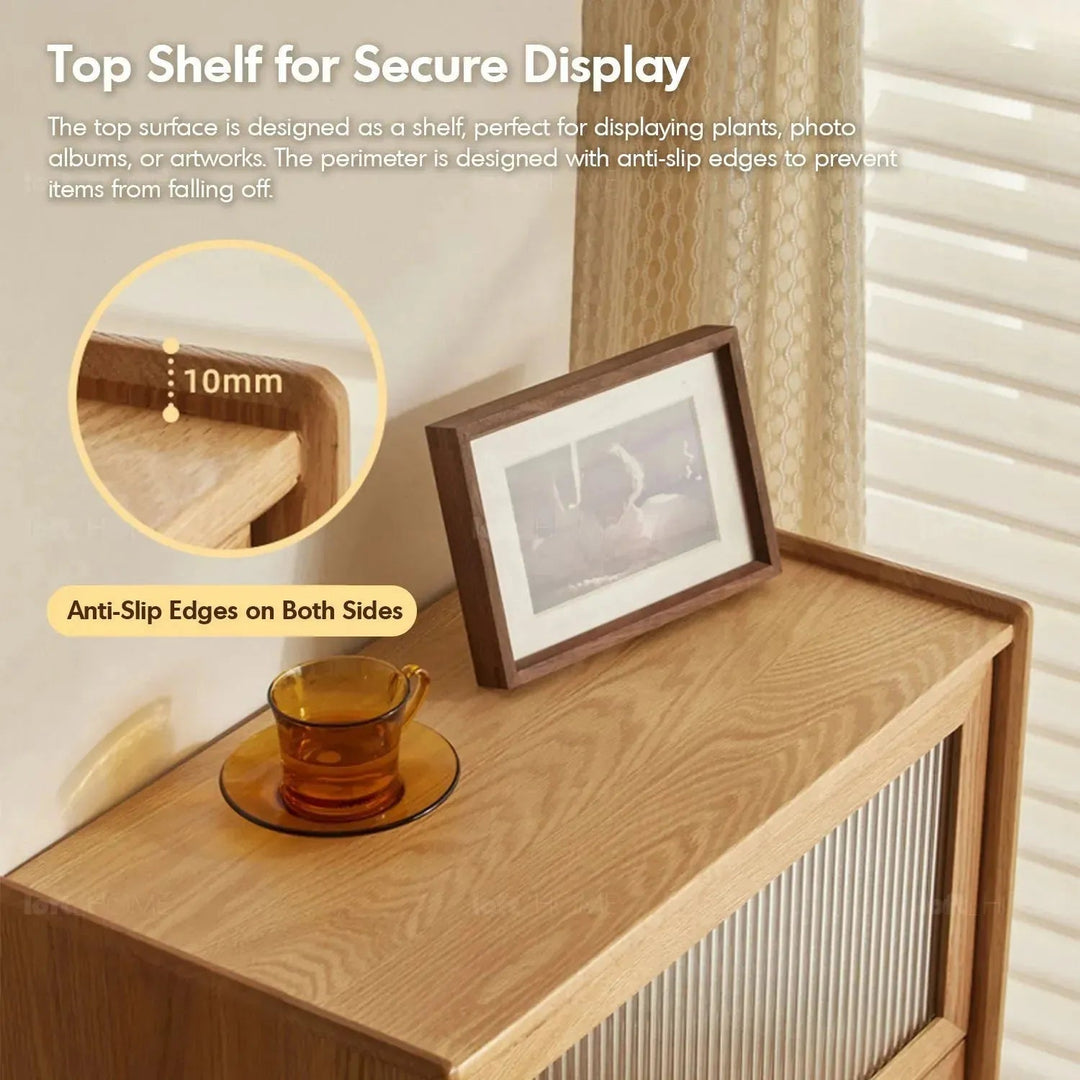 Scandinavian wood side cabinet urban in still life.