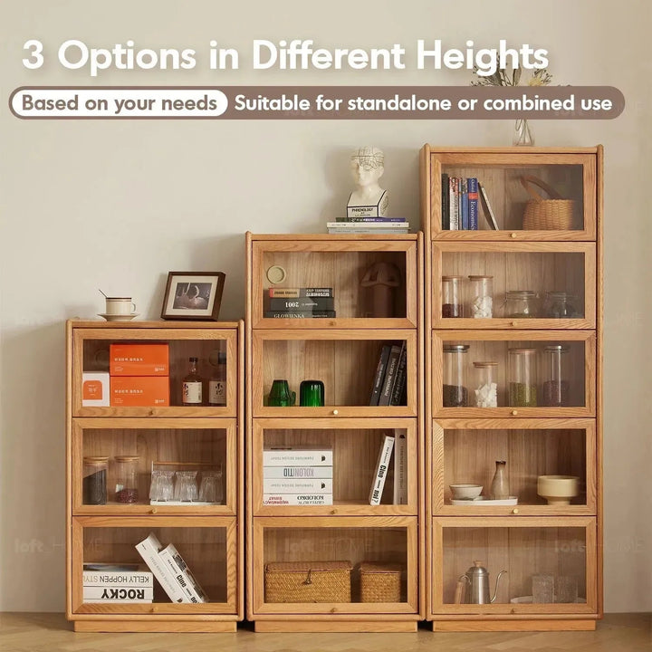 Scandinavian wood side cabinet winston material variants.