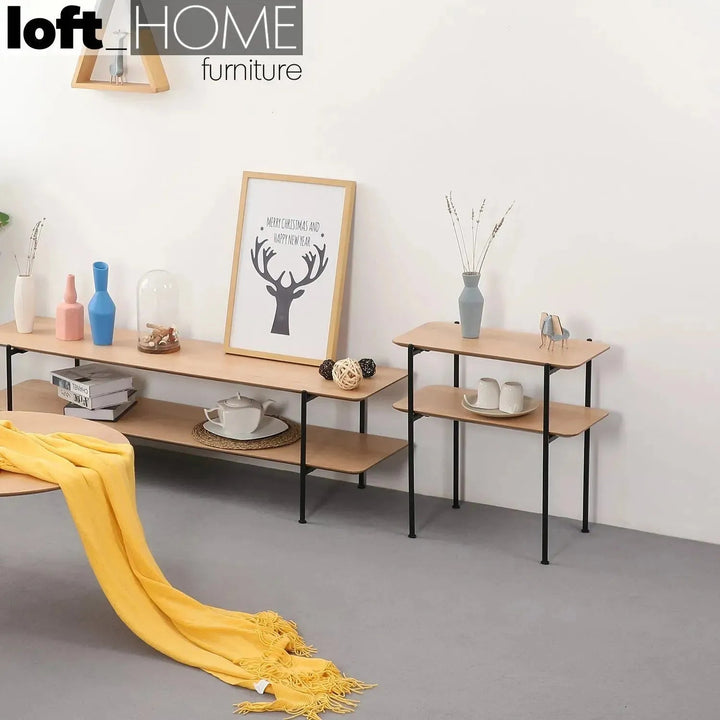 Industrial Wood Side Table CARLOS