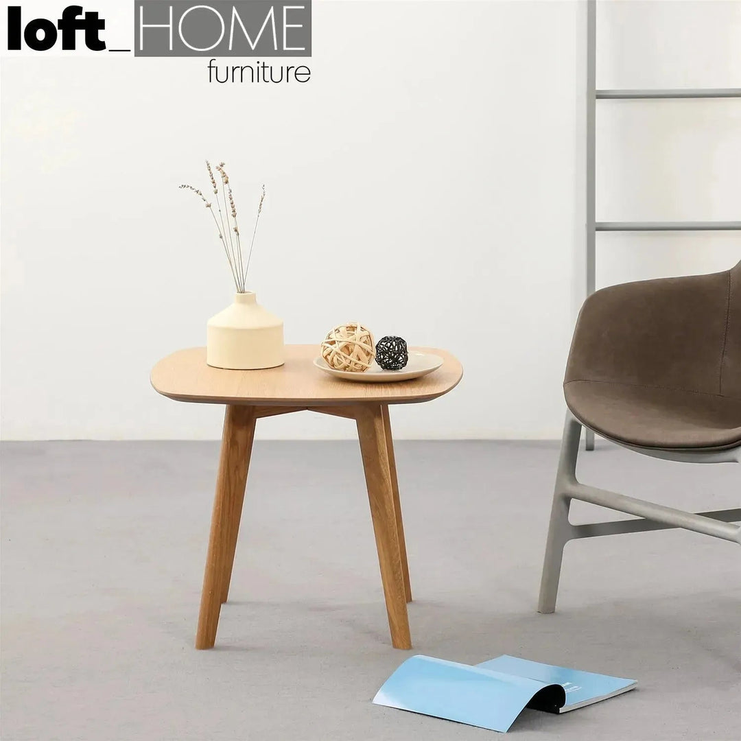 Scandinavian Wood Side Table DEAUVILLE