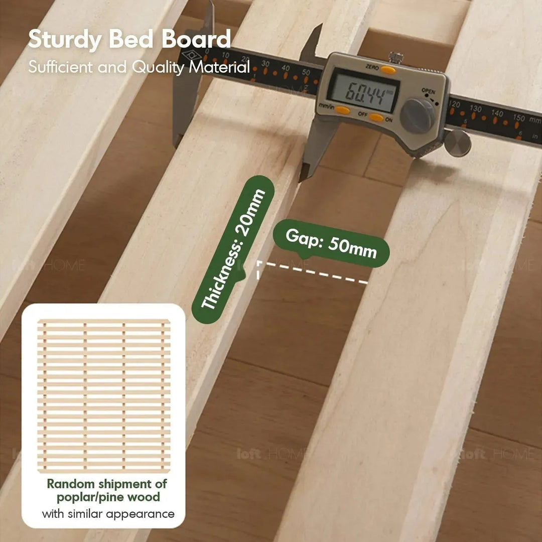 Scandinavian Wood Storage Bed Frame OAKMIST