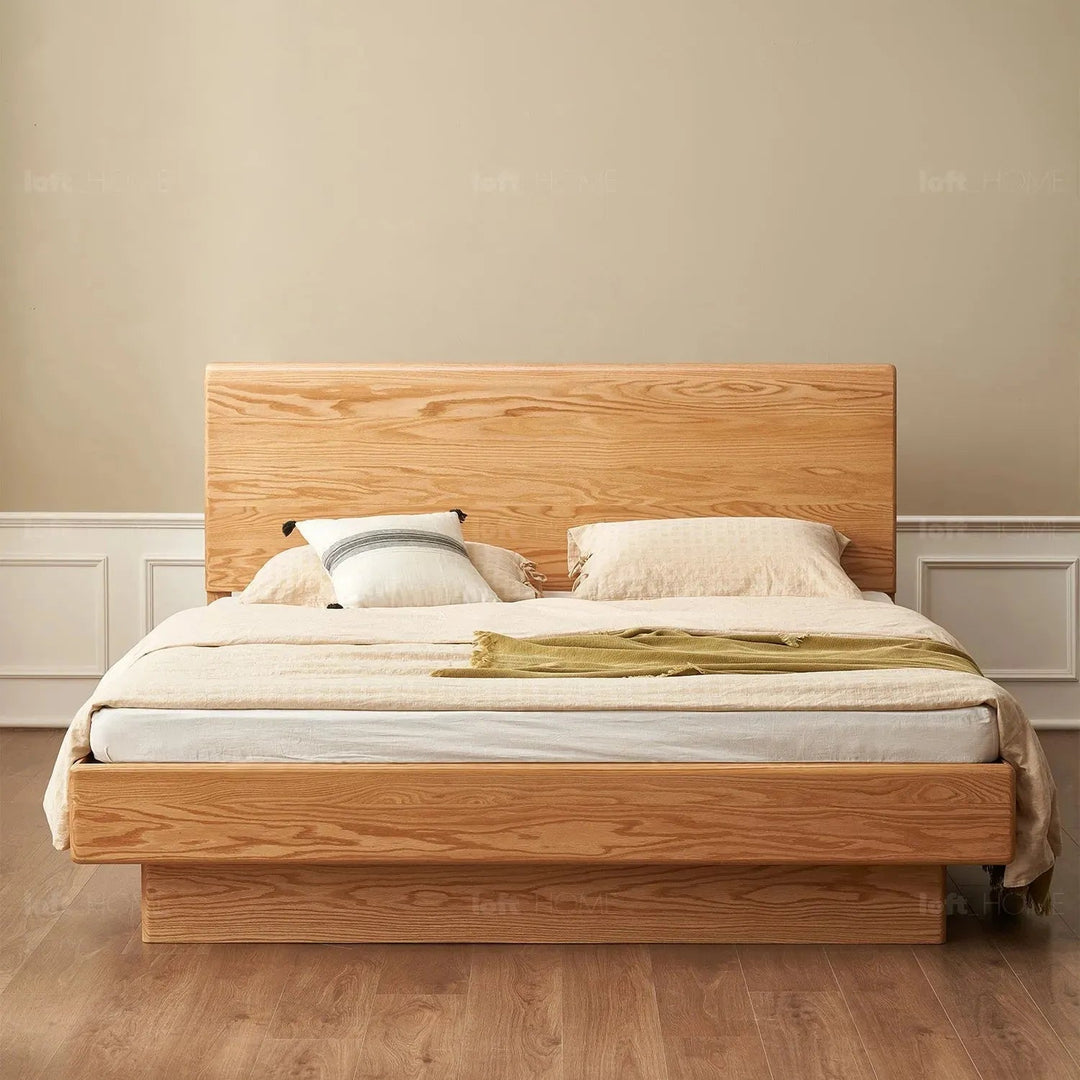 Scandinavian Wood Storage Bed Frame OAKMIST