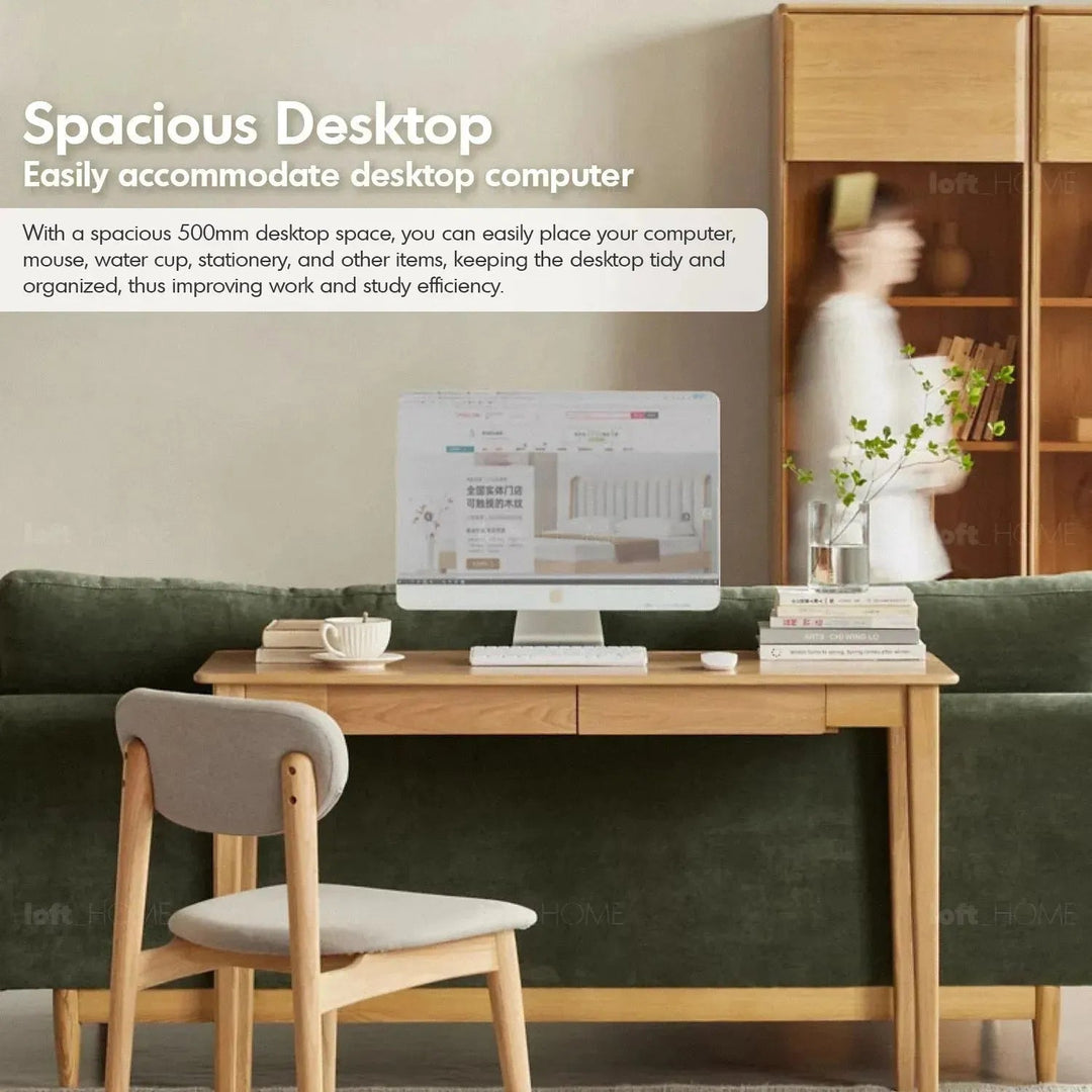 Scandinavian wood study table belle in details.