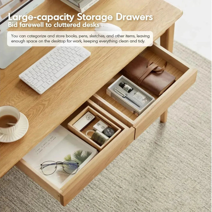 Scandinavian wood study table belle in real life style.