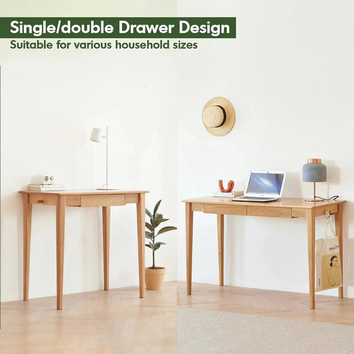 Scandinavian wood study table belle material variants.