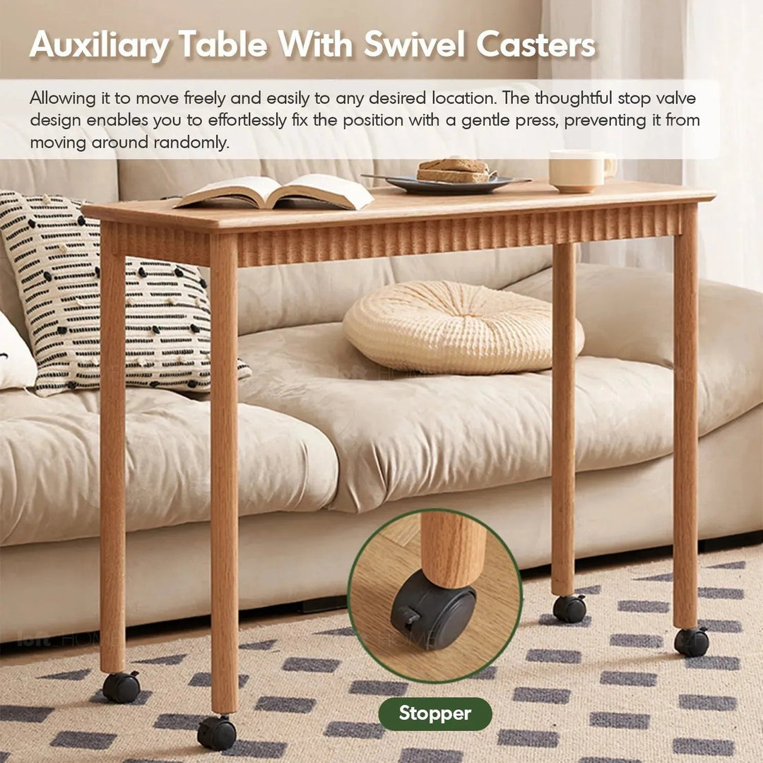 Scandinavian Wood Caster Wheel Extendable Study Table TWIN LAYER