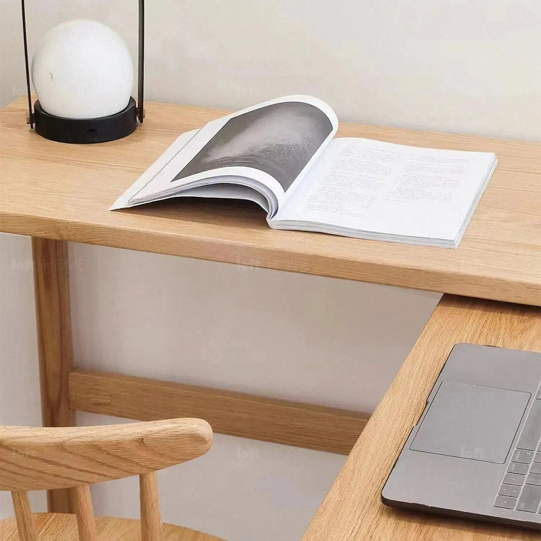 Scandinavian Wood Caster Wheel Extendable Study Table TWIN LAYER