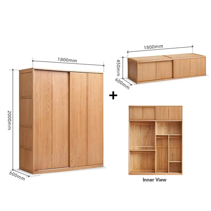 Scandinavian Wood Wardrobe BELLE SLIDE