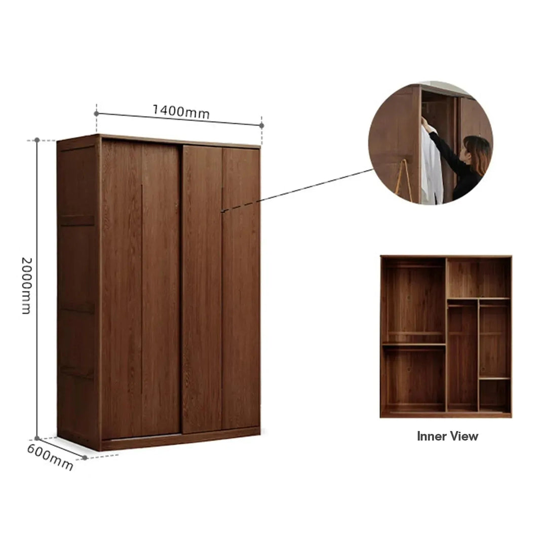 Scandinavian Wood Wardrobe BELLE SLIDE