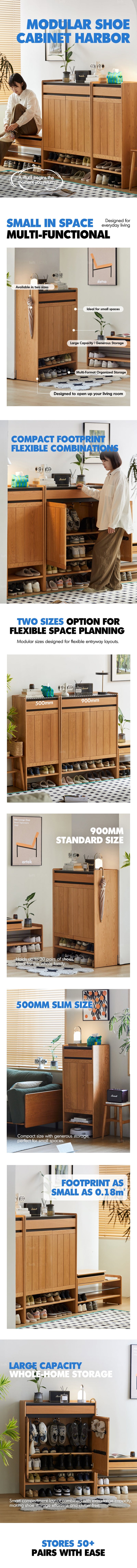 Scandinavian Cherry Wood Modular Shoe Cabinet HARBOR More Details and Instruction