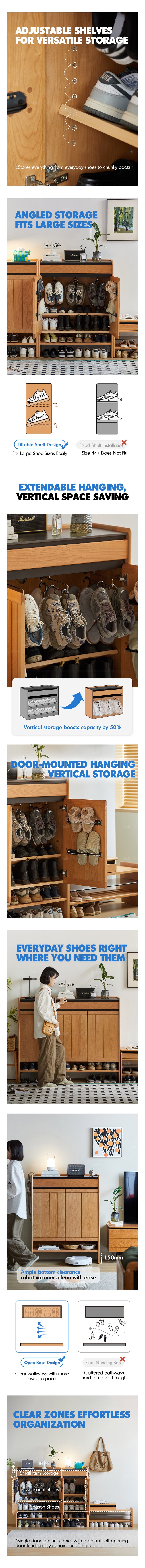 Scandinavian Cherry Wood Modular Shoe Cabinet HARBOR More Details and Instruction_3