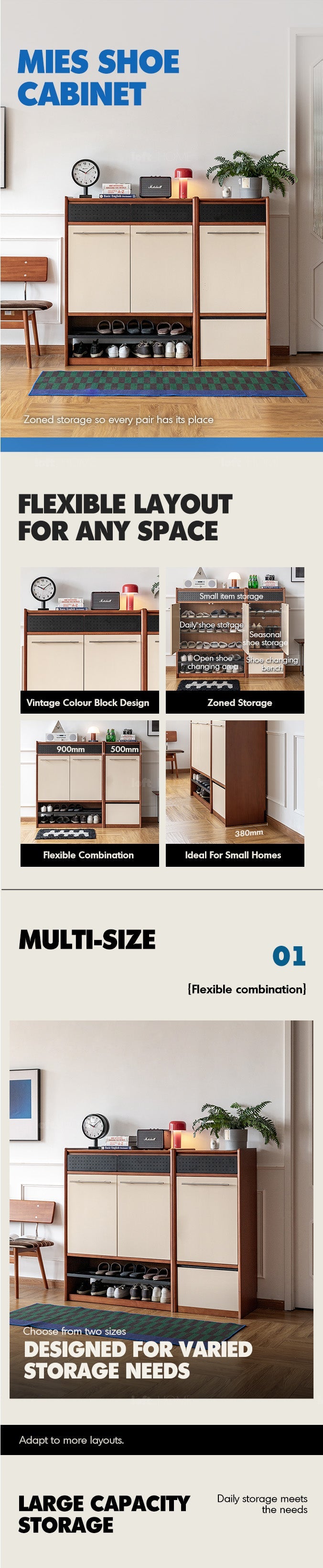 Bauhaus Boxwood Modular Shoe Cabinet MIES More Details and Instruction