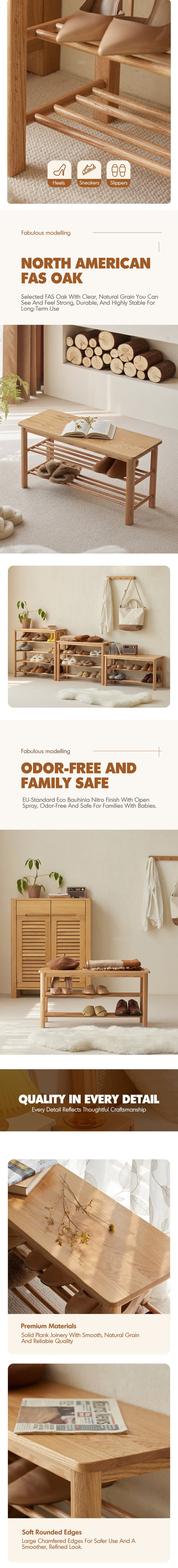 more product details and feature of Scandinavian Oak Wood Shoe Shelf FUJI
