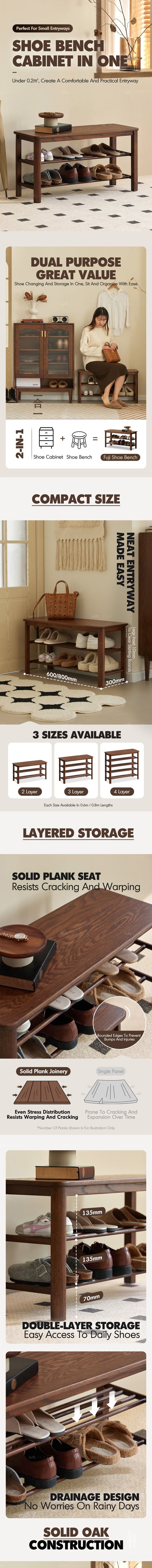 Japandi Oak Wood Shoe Shelf FUJI WALNUT Good to Know Preview-1